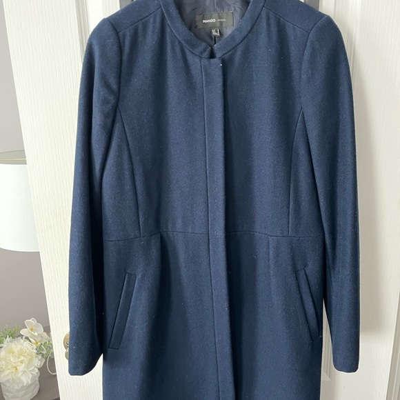 MANGO navy wool coat - Picture 2 of 10